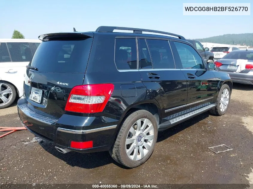 2011 Mercedes-Benz Glk 350 4Matic VIN: WDCGG8HB2BF526770 Lot: 40055360