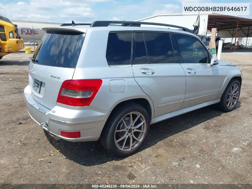 2011 Mercedes-Benz Glk 350 4Matic VIN: WDCGG8HB2BF646617 Lot: 40245238