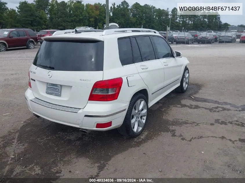 2011 Mercedes-Benz Glk 350 4Matic VIN: WDCGG8HB4BF671437 Lot: 40334036