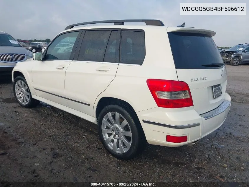 2011 Mercedes-Benz Glk 350 VIN: WDCGG5GB4BF596612 Lot: 40415705