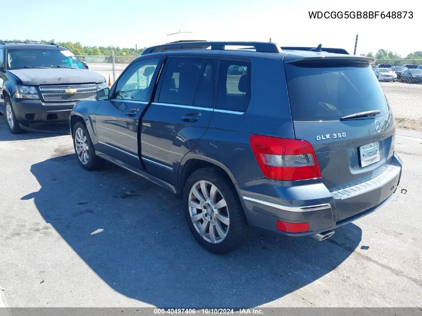 2011 Mercedes-Benz Glk 350 VIN: WDCGG5GB8BF648873 Lot: 40497406