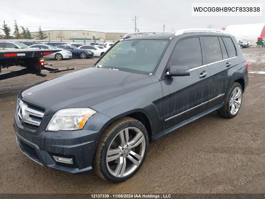 2012 Mercedes-Benz Glk-Class VIN: WDCGG8HB9CF833838 Lot: 12137339