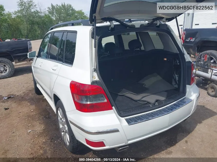 2012 Mercedes-Benz Glk 350 4Matic VIN: WDCGG8HB5CF822562 Lot: 39404285