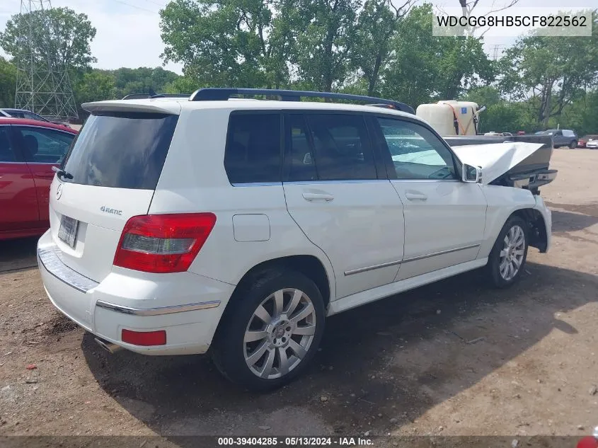 2012 Mercedes-Benz Glk 350 4Matic VIN: WDCGG8HB5CF822562 Lot: 39404285