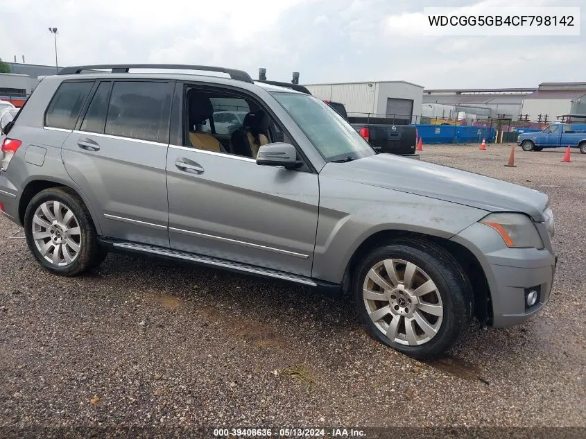 2012 Mercedes-Benz Glk 350 VIN: WDCGG5GB4CF798142 Lot: 39408636