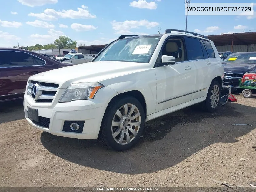 2012 Mercedes-Benz Glk 350 4Matic VIN: WDCGG8HB2CF734729 Lot: 40378834