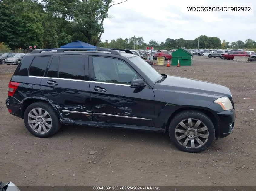 2012 Mercedes-Benz Glk 350 VIN: WDCGG5GB4CF902922 Lot: 40391280