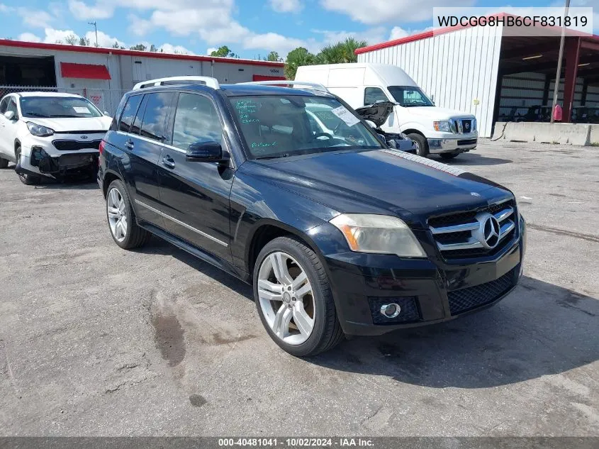 2012 Mercedes-Benz Glk 350 4Matic VIN: WDCGG8HB6CF831819 Lot: 40481041