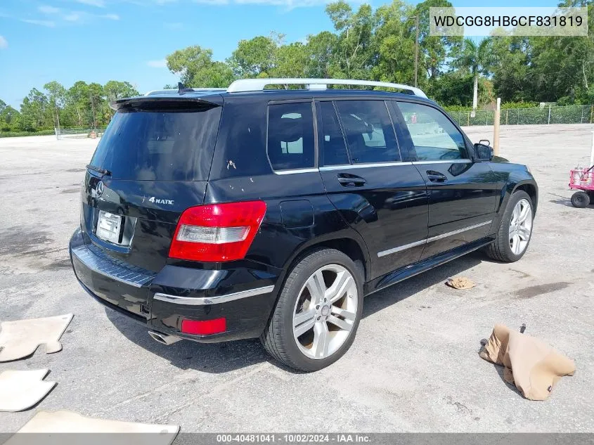 2012 Mercedes-Benz Glk 350 4Matic VIN: WDCGG8HB6CF831819 Lot: 40481041