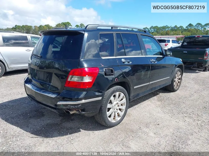 2012 Mercedes-Benz Glk 350 VIN: WDCGG5GB5CF807219 Lot: 40517139