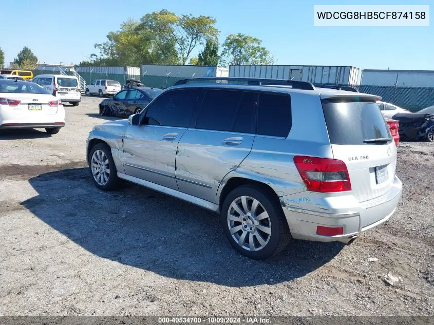 2012 Mercedes-Benz Glk 350 350 4Matic VIN: WDCGG8HB5CF874158 Lot: 40534700