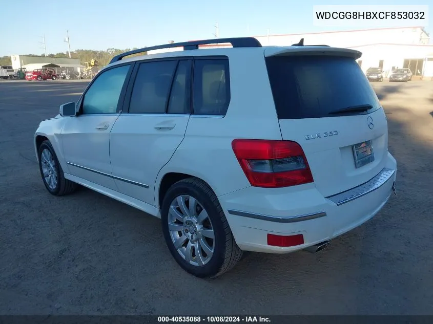 2012 Mercedes-Benz Glk-Class Glk 350 VIN: WDCGG8HBXCF853032 Lot: 40535088