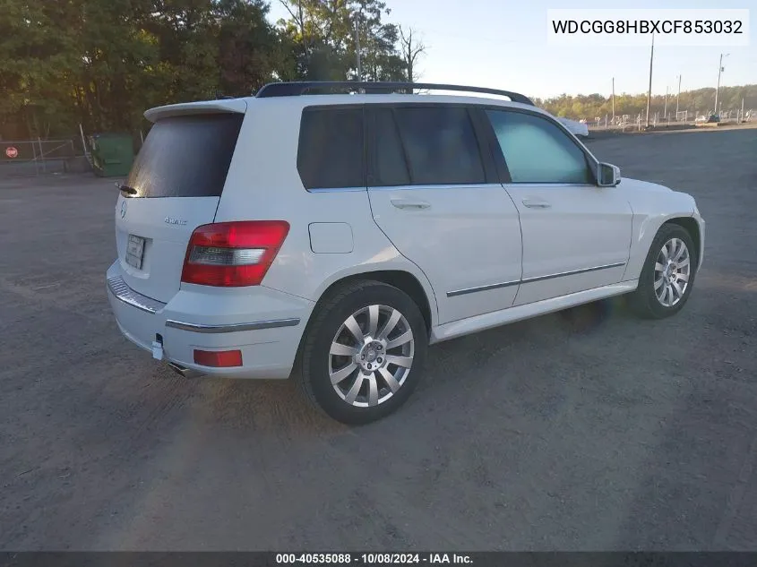 2012 Mercedes-Benz Glk-Class Glk 350 VIN: WDCGG8HBXCF853032 Lot: 40535088