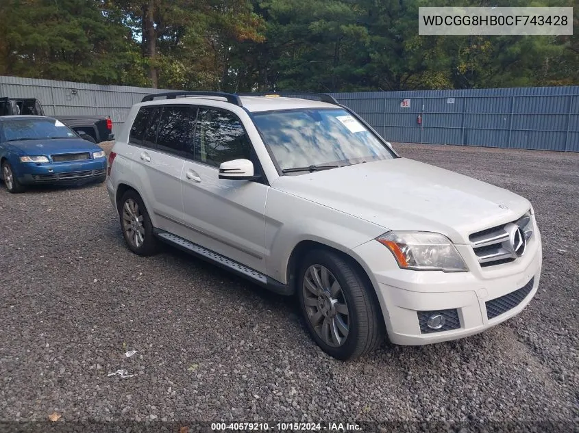 2012 Mercedes-Benz Glk 350 4Matic VIN: WDCGG8HB0CF743428 Lot: 40579210