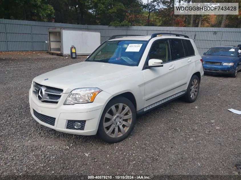 2012 Mercedes-Benz Glk 350 4Matic VIN: WDCGG8HB0CF743428 Lot: 40579210