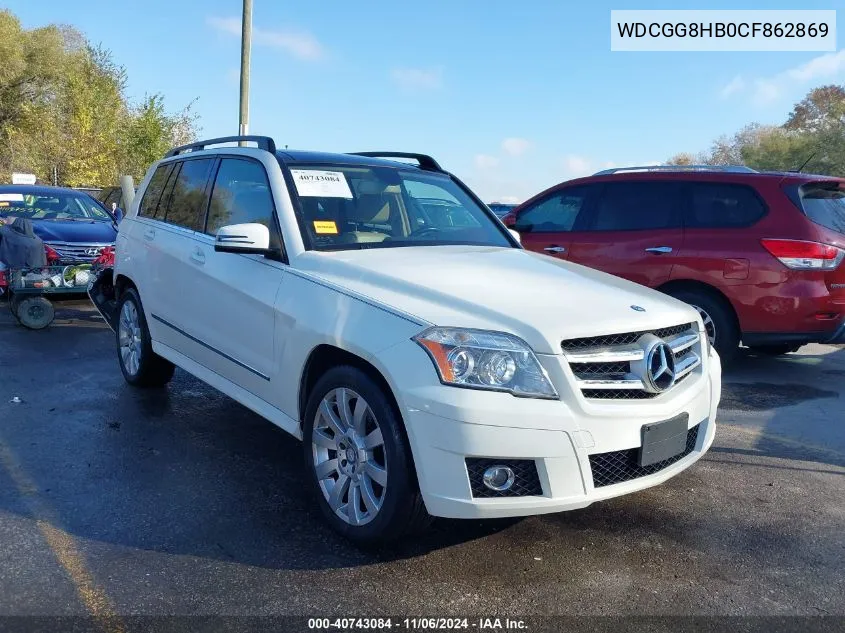 2012 Mercedes-Benz Glk 350 4Matic VIN: WDCGG8HB0CF862869 Lot: 40743084