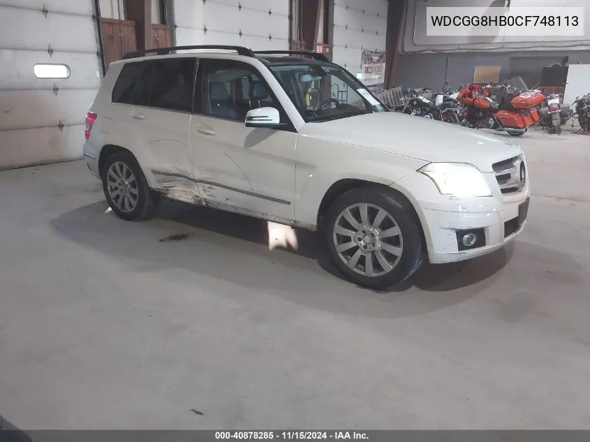 2012 Mercedes-Benz Glk 350 4Matic VIN: WDCGG8HB0CF748113 Lot: 40878285