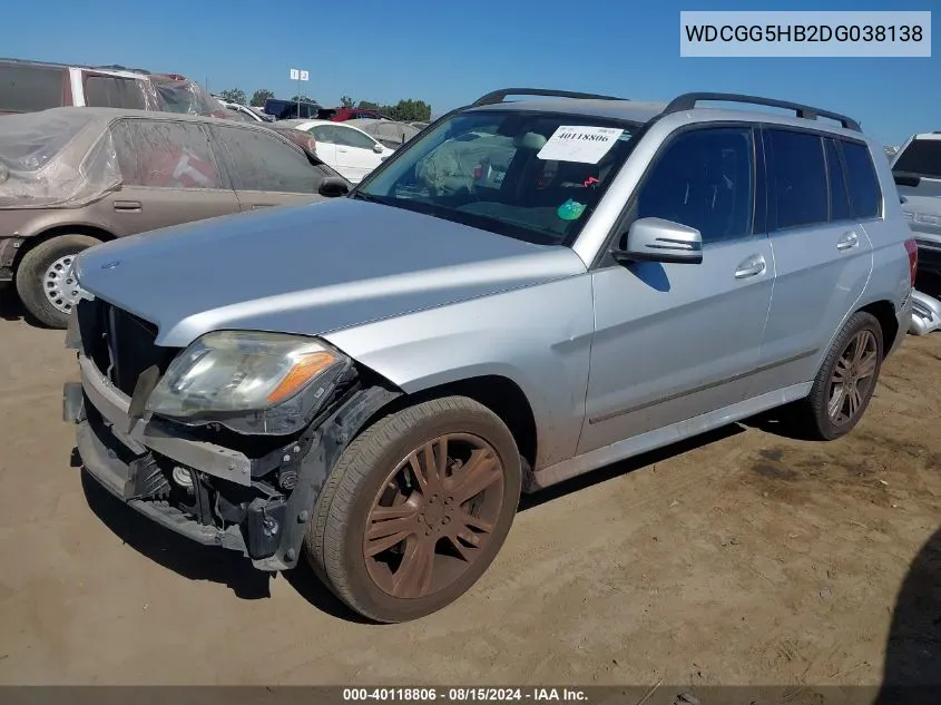 2013 Mercedes-Benz Glk 350 VIN: WDCGG5HB2DG038138 Lot: 40118806