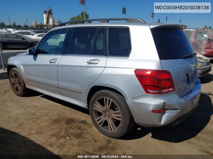 2013 Mercedes-Benz Glk 350 VIN: WDCGG5HB2DG038138 Lot: 40118806