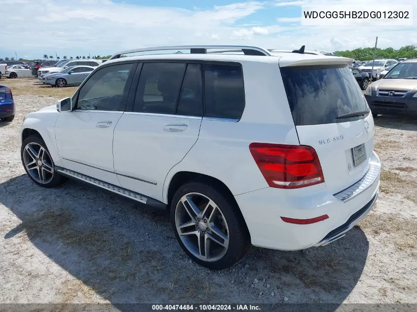 2013 Mercedes-Benz Glk 350 VIN: WDCGG5HB2DG012302 Lot: 40474484