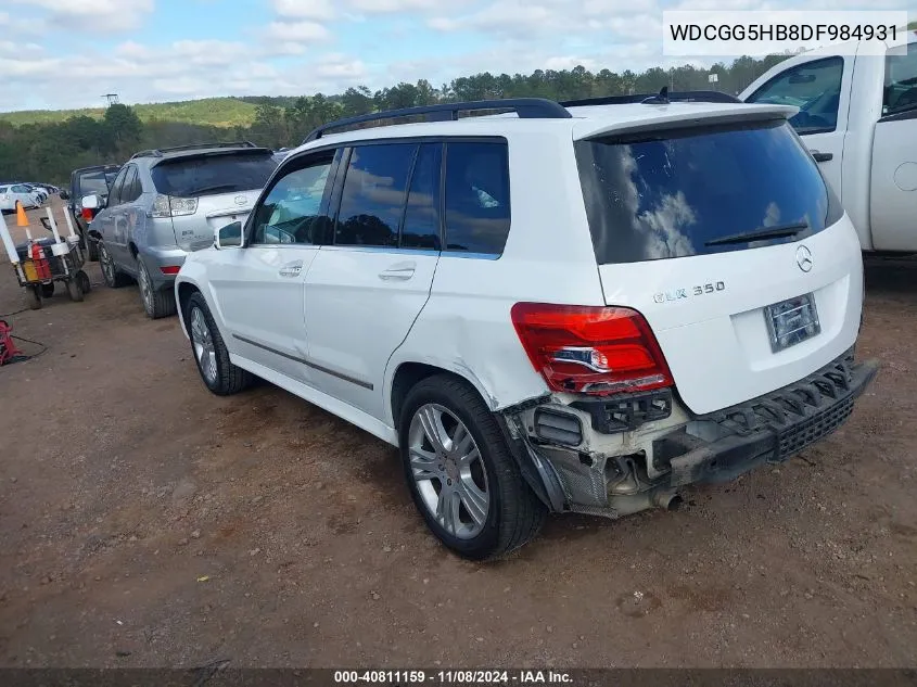 2013 Mercedes-Benz Glk 350 VIN: WDCGG5HB8DF984931 Lot: 40811159