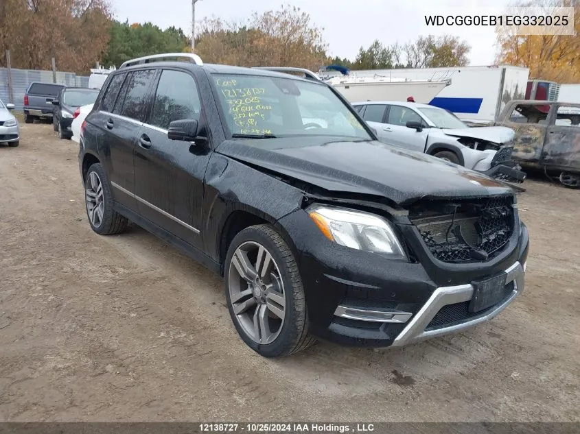 2014 Mercedes-Benz Glk-Class VIN: WDCGG0EB1EG332025 Lot: 12138727