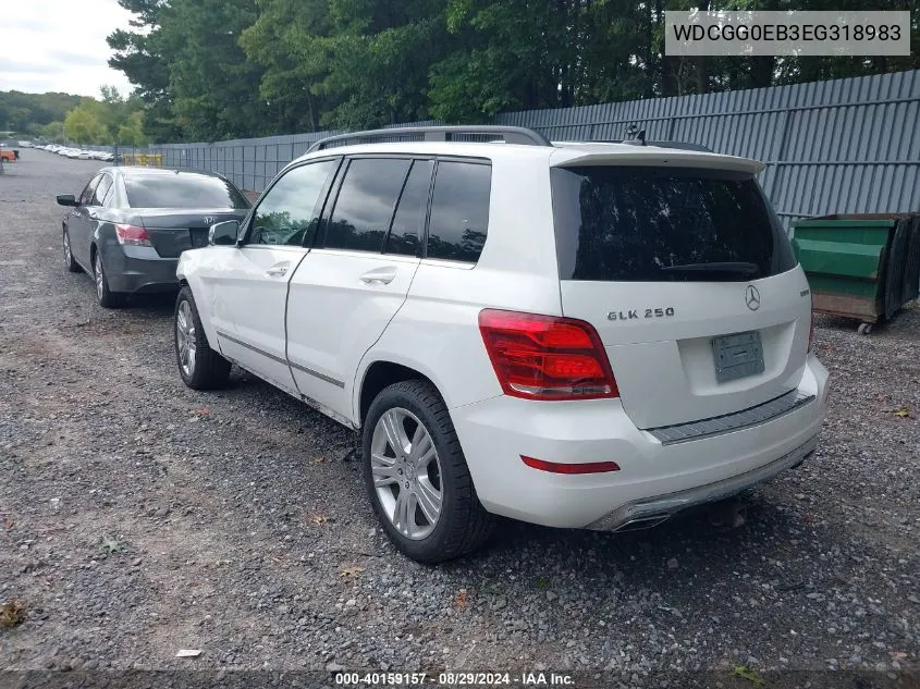 2014 Mercedes-Benz Glk 250 Bluetec 4Matic VIN: WDCGG0EB3EG318983 Lot: 40159157