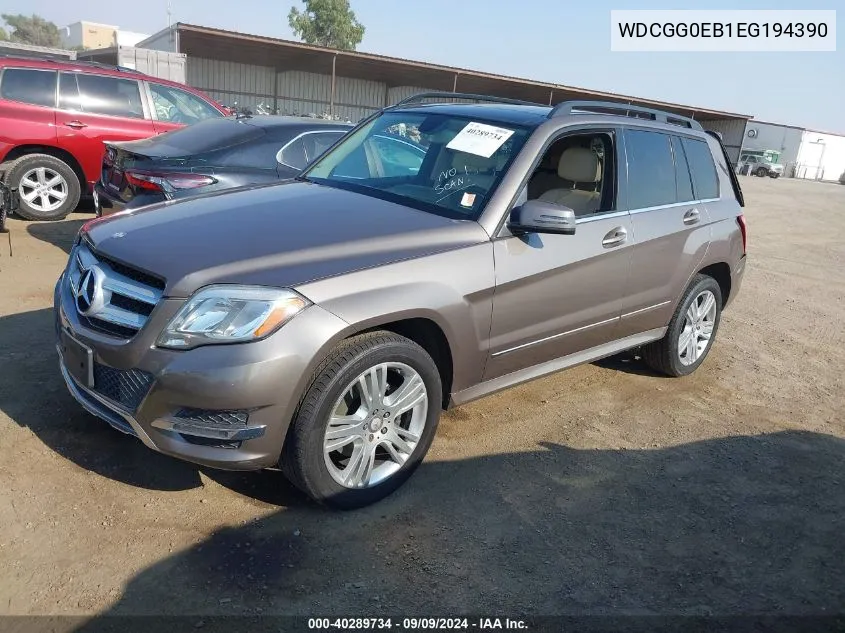 2014 Mercedes-Benz Glk 250 Bluetec 4Matic VIN: WDCGG0EB1EG194390 Lot: 40289734