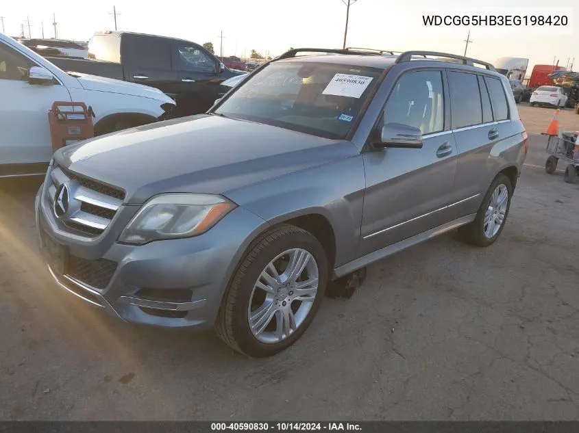 2014 Mercedes-Benz Glk 350 VIN: WDCGG5HB3EG198420 Lot: 40590830