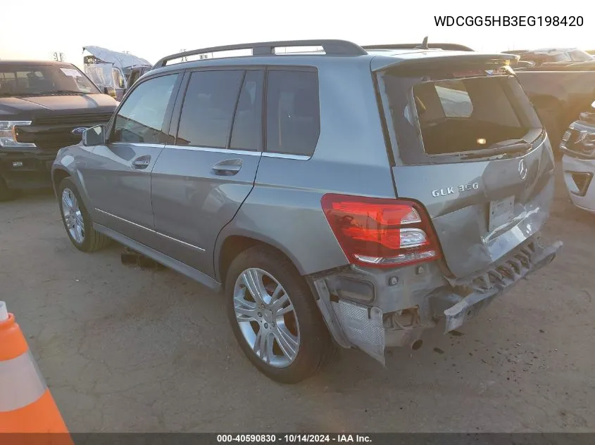 2014 Mercedes-Benz Glk 350 VIN: WDCGG5HB3EG198420 Lot: 40590830