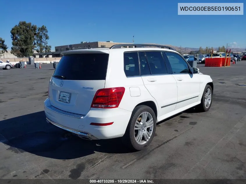 2014 Mercedes-Benz Glk 250 Bluetec 4Matic VIN: WDCGG0EB5EG190651 Lot: 40733205