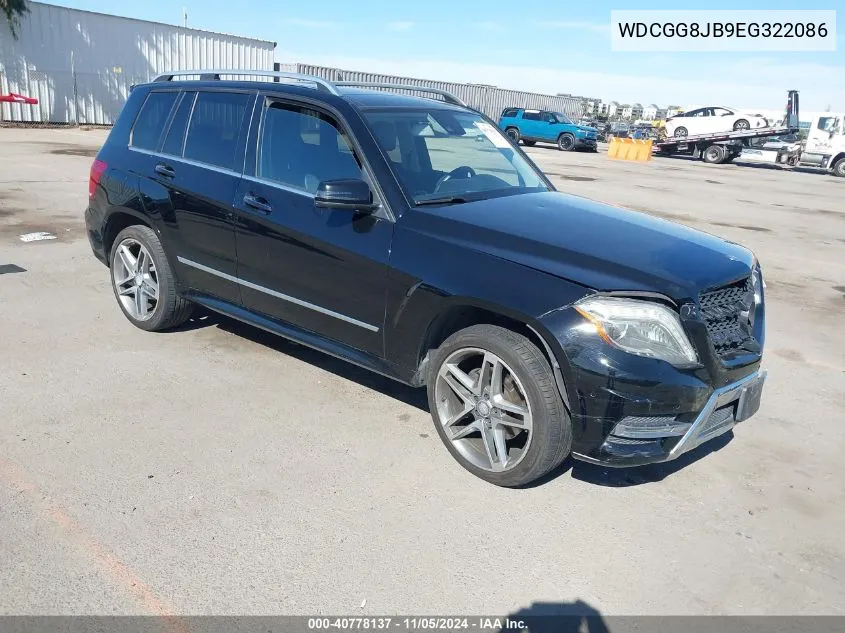 2014 Mercedes-Benz Glk 350 4Matic VIN: WDCGG8JB9EG322086 Lot: 40778137