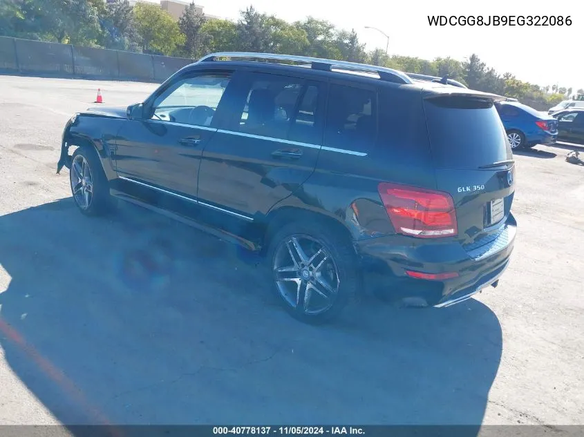 2014 Mercedes-Benz Glk 350 4Matic VIN: WDCGG8JB9EG322086 Lot: 40778137