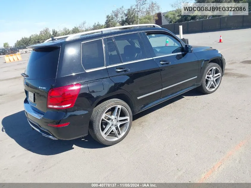 2014 Mercedes-Benz Glk 350 4Matic VIN: WDCGG8JB9EG322086 Lot: 40778137