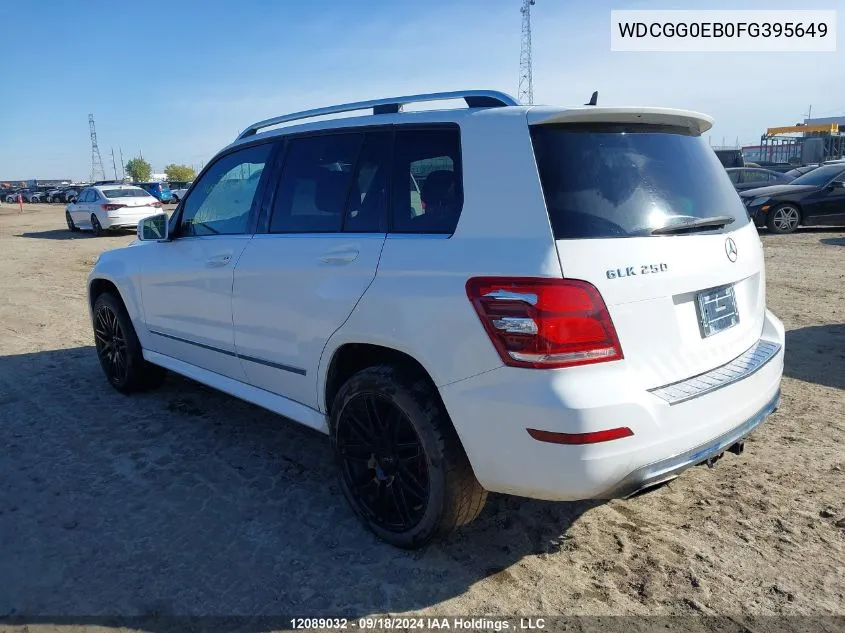 2015 Mercedes-Benz Glk 250 Bluetec VIN: WDCGG0EB0FG395649 Lot: 12089032