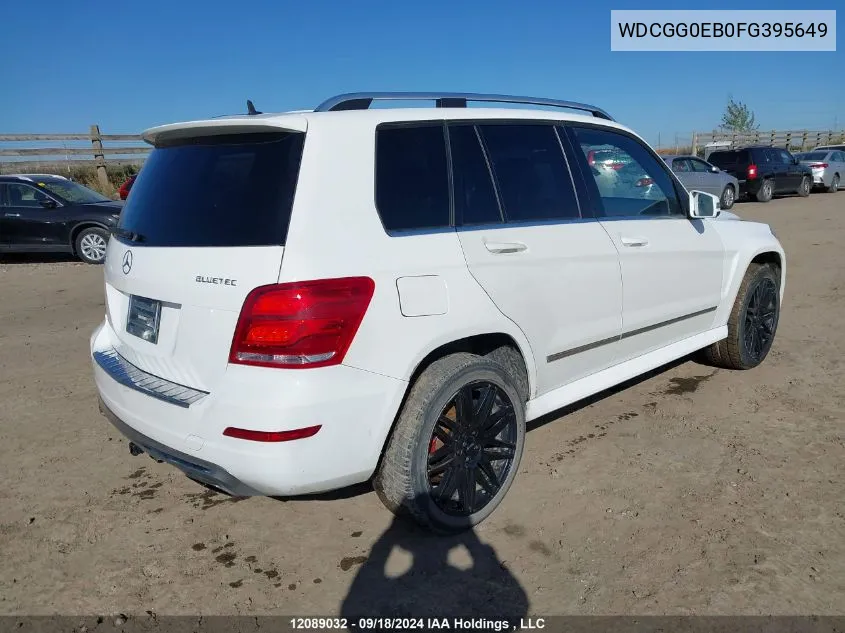 2015 Mercedes-Benz Glk 250 Bluetec VIN: WDCGG0EB0FG395649 Lot: 12089032