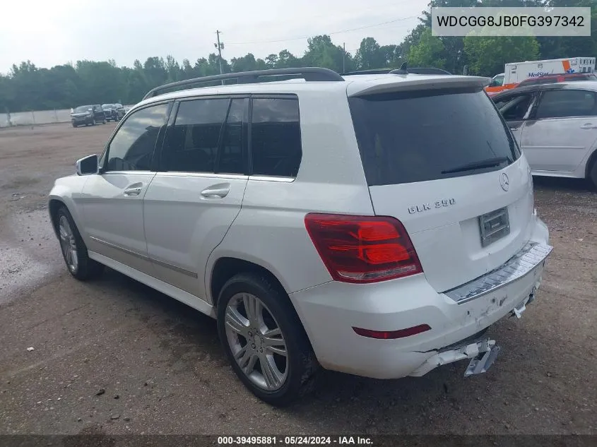 2015 Mercedes-Benz Glk 350 4Matic VIN: WDCGG8JB0FG397342 Lot: 39495881