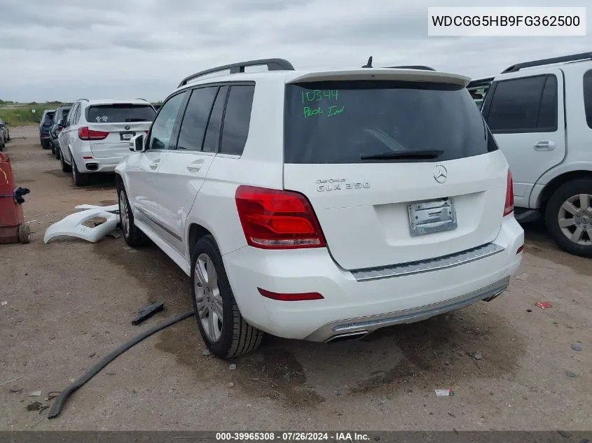 2015 Mercedes-Benz Glk 350 VIN: WDCGG5HB9FG362500 Lot: 39965308