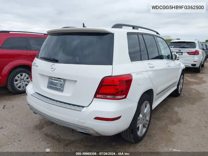 2015 Mercedes-Benz Glk 350 VIN: WDCGG5HB9FG362500 Lot: 39965308