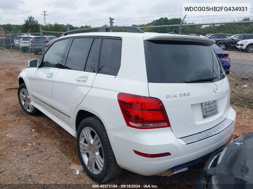 2015 Mercedes-Benz Glk 350 VIN: WDCGG5HB2FG434931 Lot: 40373154