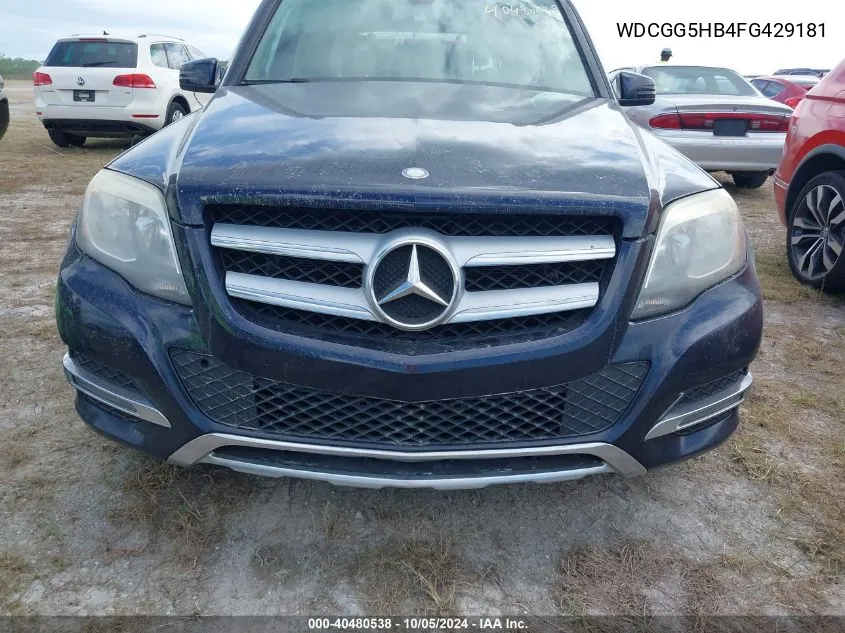 2015 Mercedes-Benz Glk 350 VIN: WDCGG5HB4FG429181 Lot: 40480538