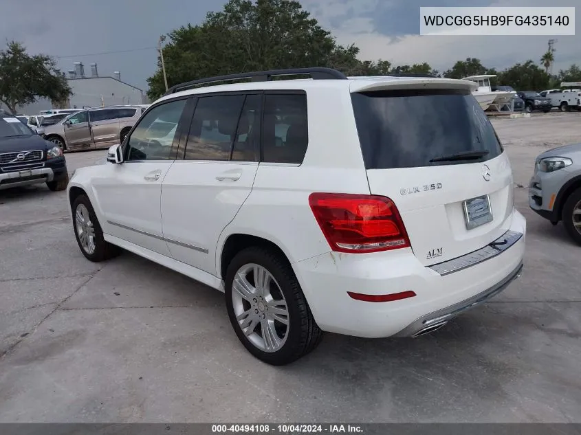 2015 Mercedes-Benz Glk 350 VIN: WDCGG5HB9FG435140 Lot: 40494108