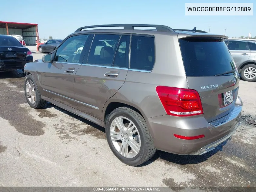 2015 Mercedes-Benz Glk 250 Bluetec 4Matic VIN: WDCGG0EB8FG412889 Lot: 40566041