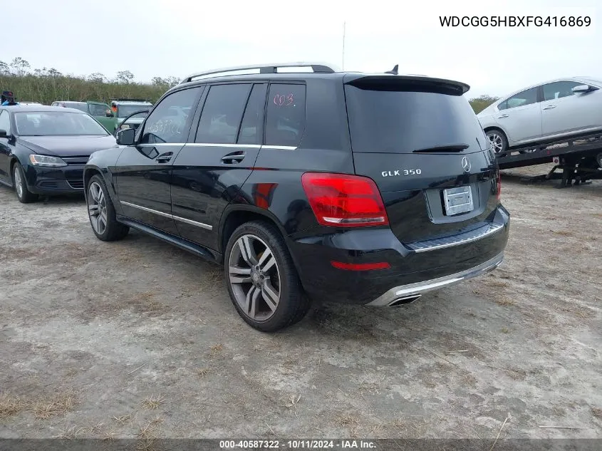 2015 Mercedes-Benz Glk 350 VIN: WDCGG5HBXFG416869 Lot: 40587322