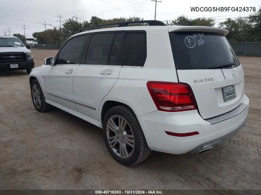 2015 Mercedes-Benz Glk 350 VIN: WDCGG5HB9FG424378 Lot: 40716303