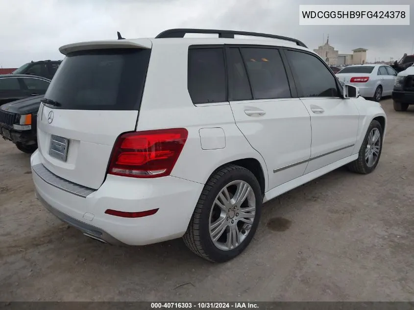 2015 Mercedes-Benz Glk 350 VIN: WDCGG5HB9FG424378 Lot: 40716303