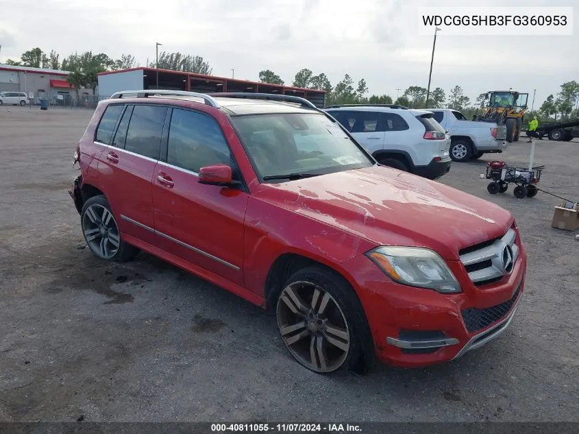 2015 Mercedes-Benz Glk 350 VIN: WDCGG5HB3FG360953 Lot: 40811055