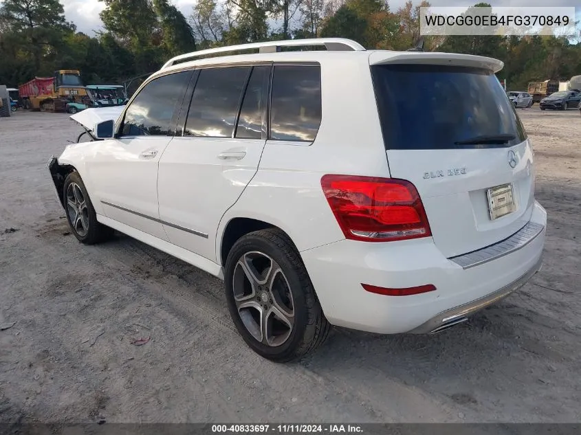 2015 Mercedes-Benz Glk 250 Bluetec 4Matic VIN: WDCGG0EB4FG370849 Lot: 40833697