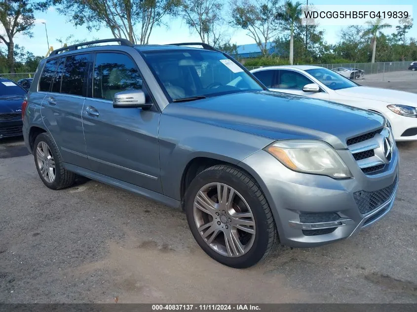 2015 Mercedes-Benz Glk 350 VIN: WDCGG5HB5FG419839 Lot: 40837137