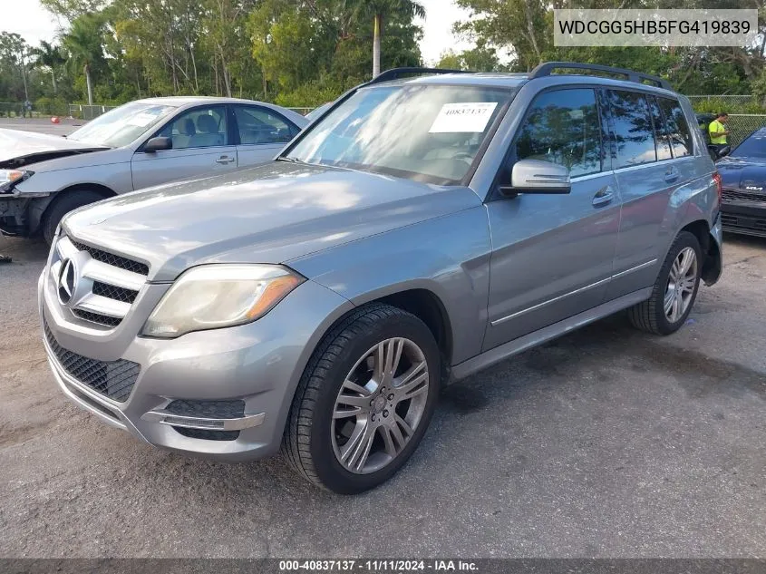 2015 Mercedes-Benz Glk 350 VIN: WDCGG5HB5FG419839 Lot: 40837137